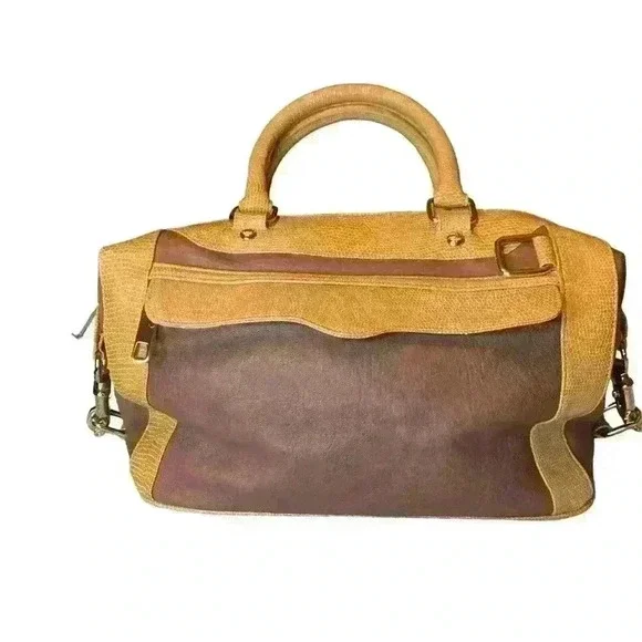 Rebecca Minkoff Satchel. Two Toned. Leather Tan and Brown color. - Picture 1 of 14